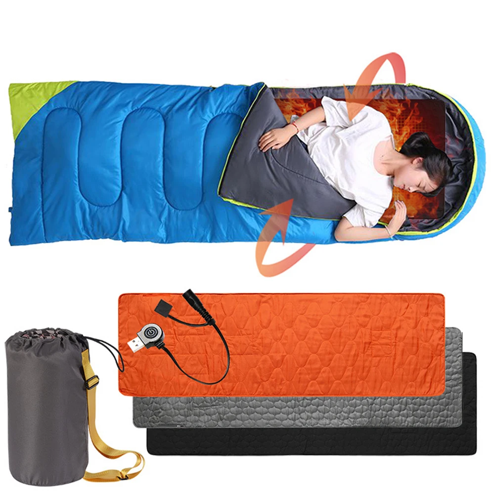 USB Heating Sleeping Mat Adjustable Temperature Camping Heated Sleeping Mattress Camping Warming Mattress for Camping Tent Mat