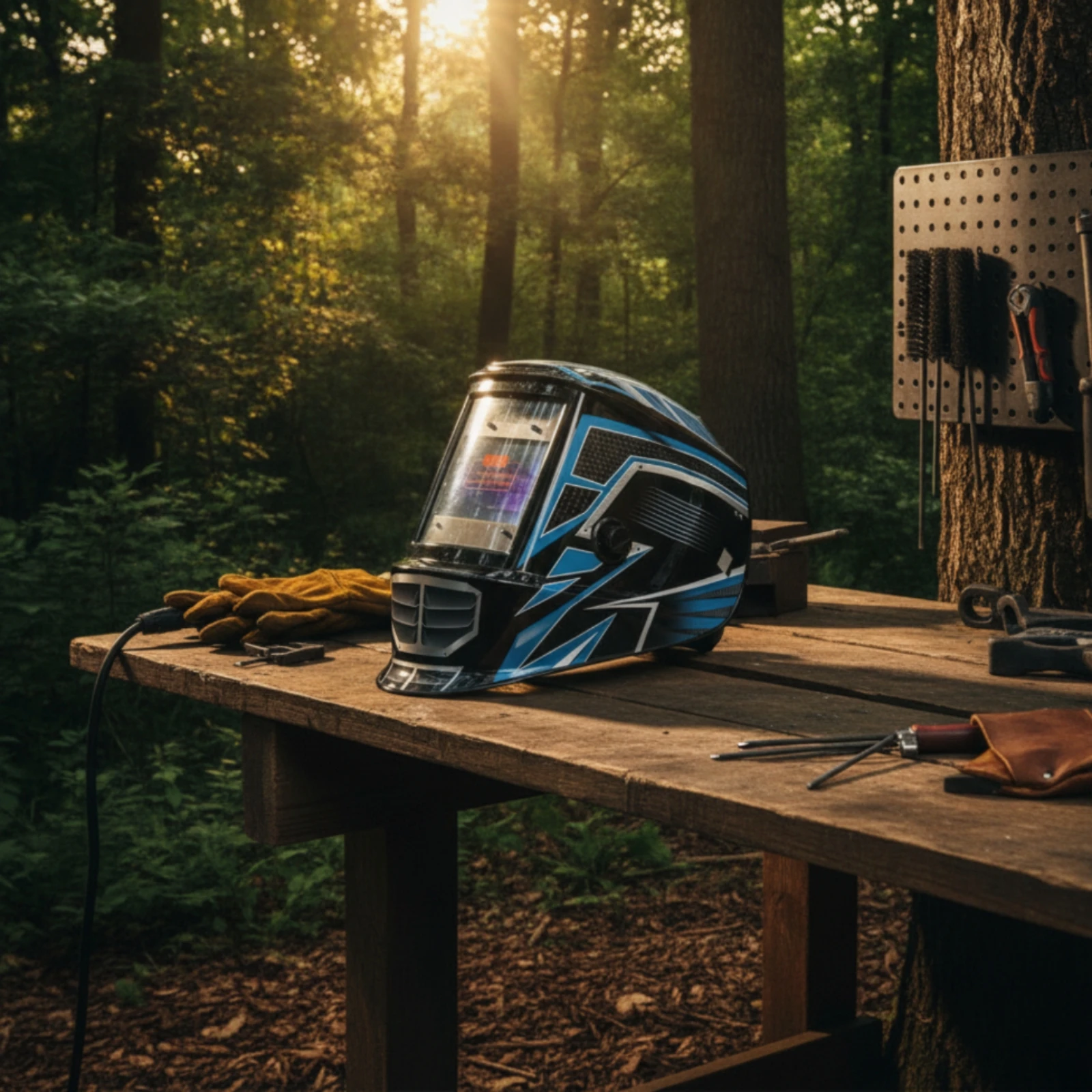 Auto-Darkening Fabrication Helmet Large Viewing Area Fabrication Helmet with Arc Sensors Sensors Full-Face Mask Adjustable