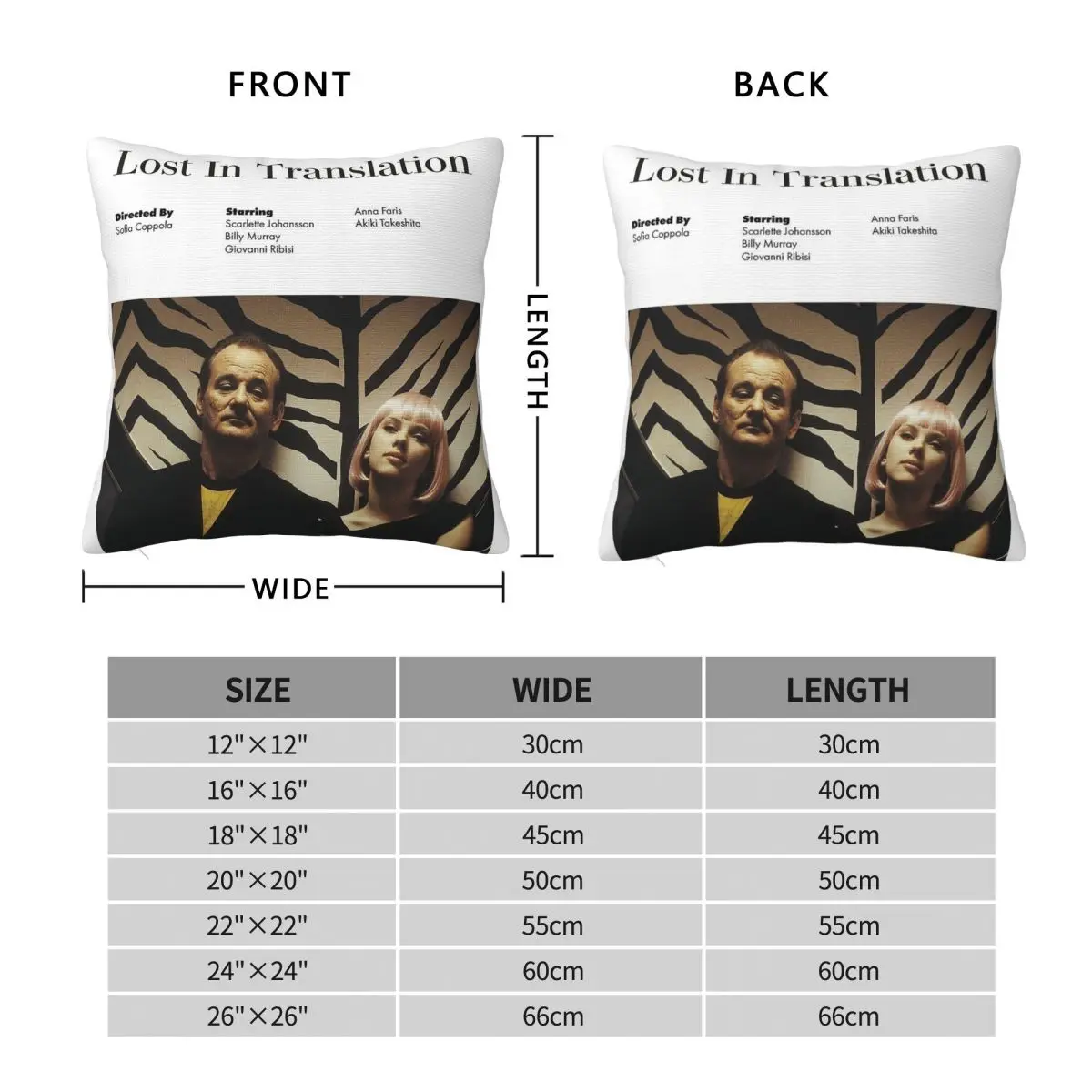 Lost In Translation Sofia Coppola Square Pillowcase Polyester Linen Velvet Pattern Decor Pillow Case Sofa Seater Cushion Cover
