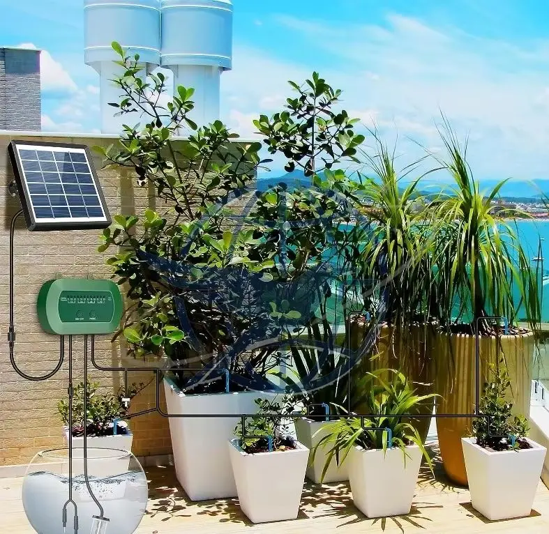 Solar Drip Irrigation Kit for Indoor Plants - Automatic Watering System Balcony Garden Dripping System Eco-Friendly