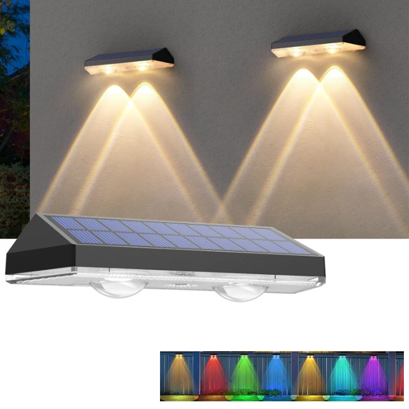 

LED Solar Outdoor Garden Light Warm/White/RGB Wall Light Washer Lamp Waterproof Lighting Decoration For Patio Yard Fence