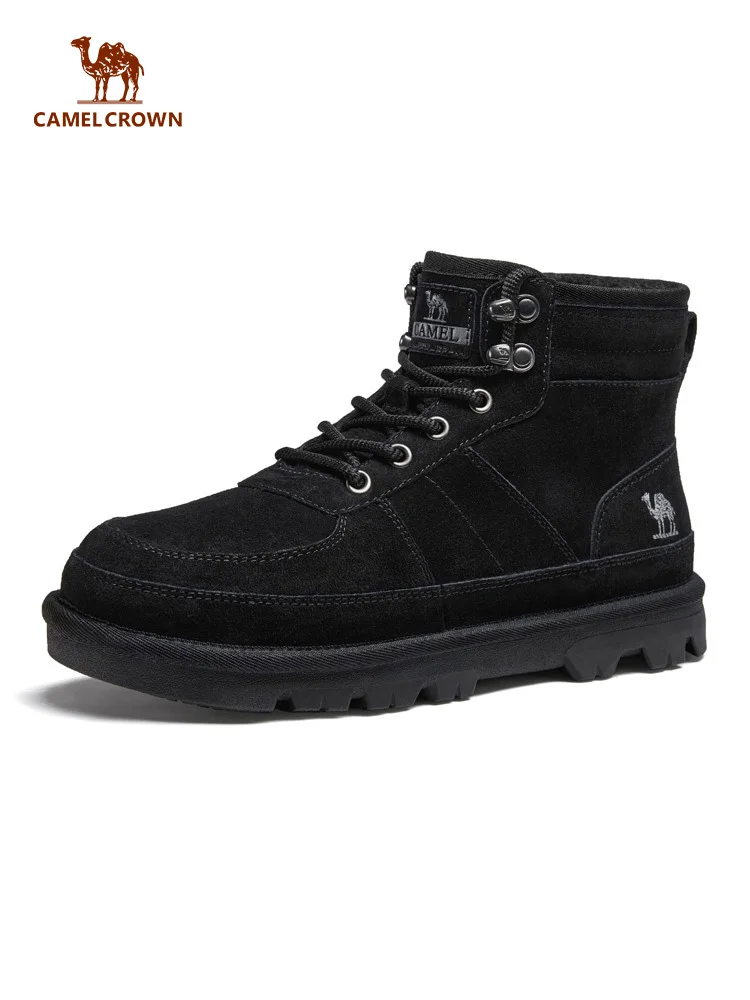 Golden Camel Men's High-top Snow Boots 2026 Winter New Thick-Soled Velvet Warm Non-Slip Cotton Shoes Outdoor Casual Sneakers
