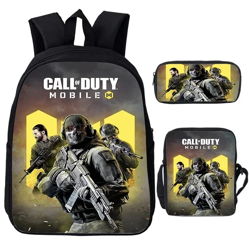 Call of Duty Warzone Printed Backpack 3pcs Set Large Capacity Schoolbag Laptop Bookbag Girls Boys Waterproof Daypack Cool Bag