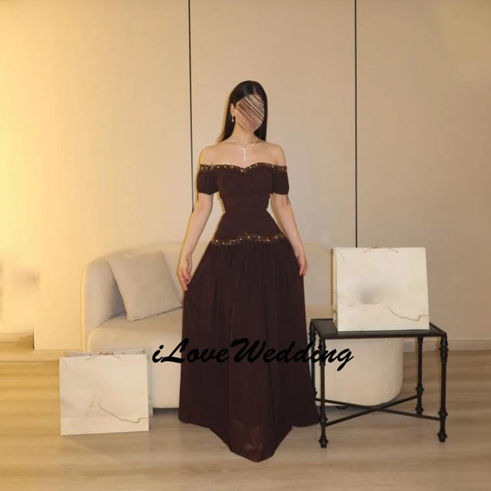 

Romantic Off The Shoulder A Line Chiffon Evening Dress Beaded Mermaid Party Day Dress Formal Prom Dress Dubai Gown Customiz 2026