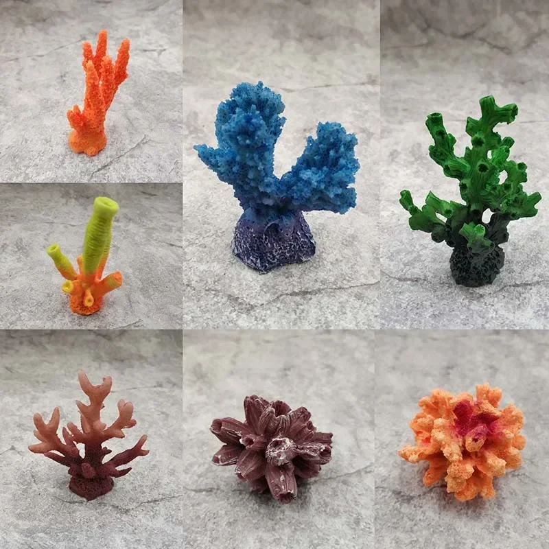 1pc Resin Fish Tank Landscape Aquarium Decoration Artificial Coral Cute Colorful Coral Fish Aquatic Ornament