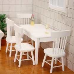 Mini mesas de madera para decoración de casa de muñecas, mesa de escena y silla modelo, muebles, juguetes, accesorios para casa de muñecas, 1:12