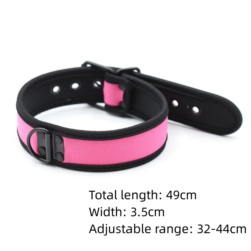 Exotic Accessories Dog Slave Necklace Neoprene Fetish Collar Punk Harness Belt for Couples Games Traction Flirting Sexy Products