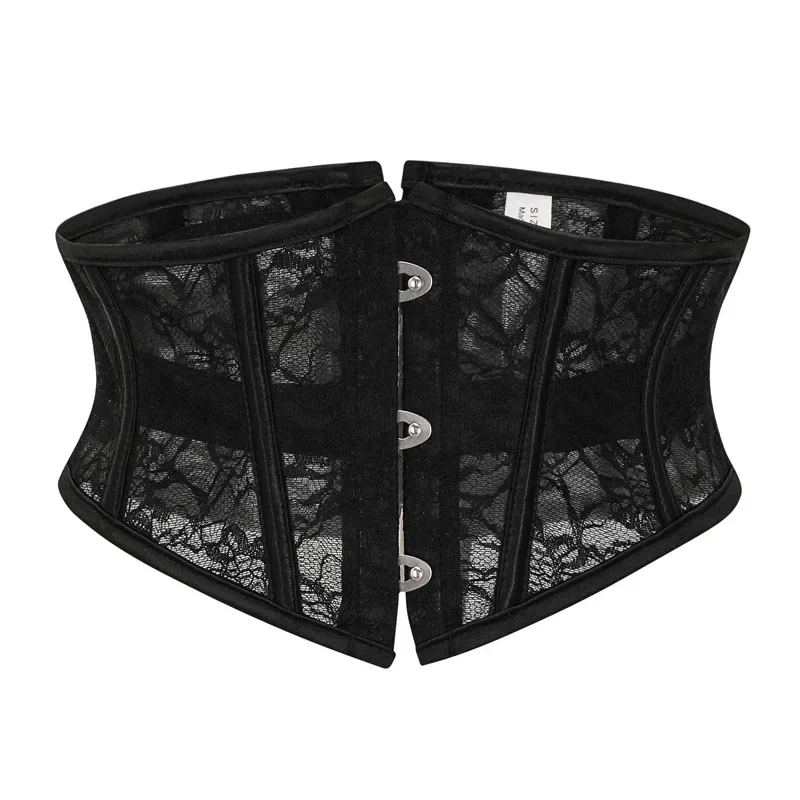 Vintage Lace-up Cinch Belt Corset Lace Plastic Bones Women Slimming Waist Trainer Bustiers & Corsets