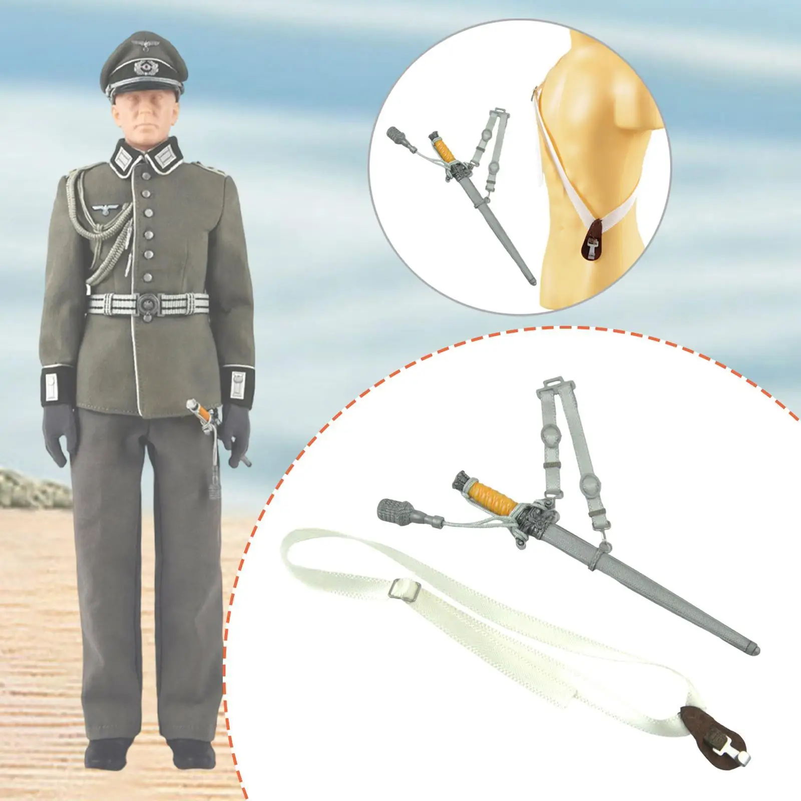 

Модель офицерского меча в масштабе 1/6, миниатюрный короткий меч, аксессуар для костюма для 12-дюймовой куклы