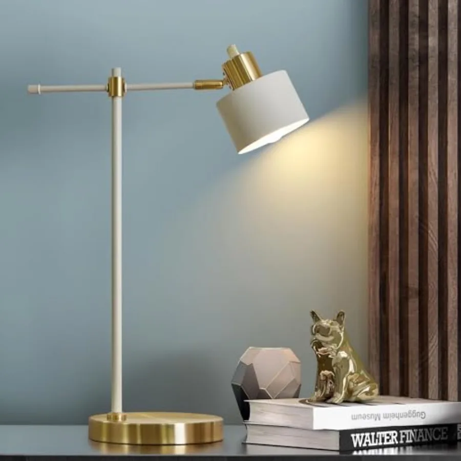 

22.2" Modern Desk Lamp Metal Table Lamp with LED Bulb Adjustable Reading Lamps for Living Room Mid Century Task Lamp for Home O