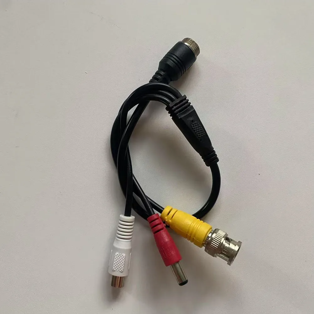 Aviation Extension Video Cable 4 Pin Female/Male Aviation To BNC + DC + RCA Connectors 5.5*2.1mm DC Plug