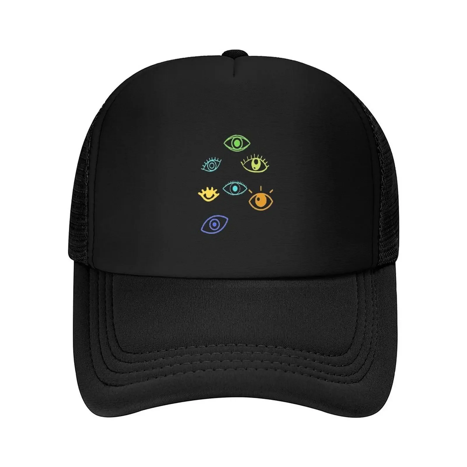 Green And Blue And Yellow Eyes Watching You Spooky Mask Baseball Cap Winter Hat Dropshipping Beach Outing Men's Caps Women's