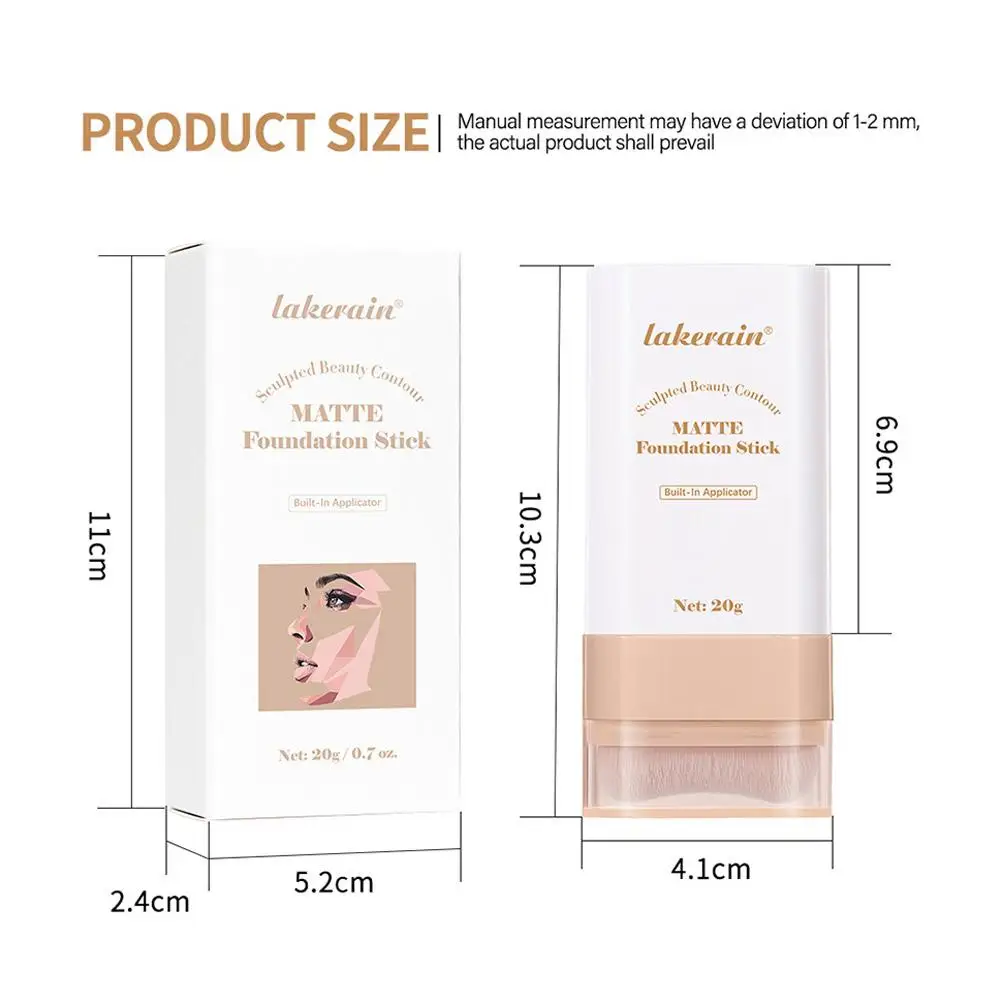 Foundation Stick Water Moist Light คอนซีลเลอร์รองพื้นไม่ทําเครื่องหมายติดทนนานผิวกระจ่างใสด้วยแปรงแต่งหน้า