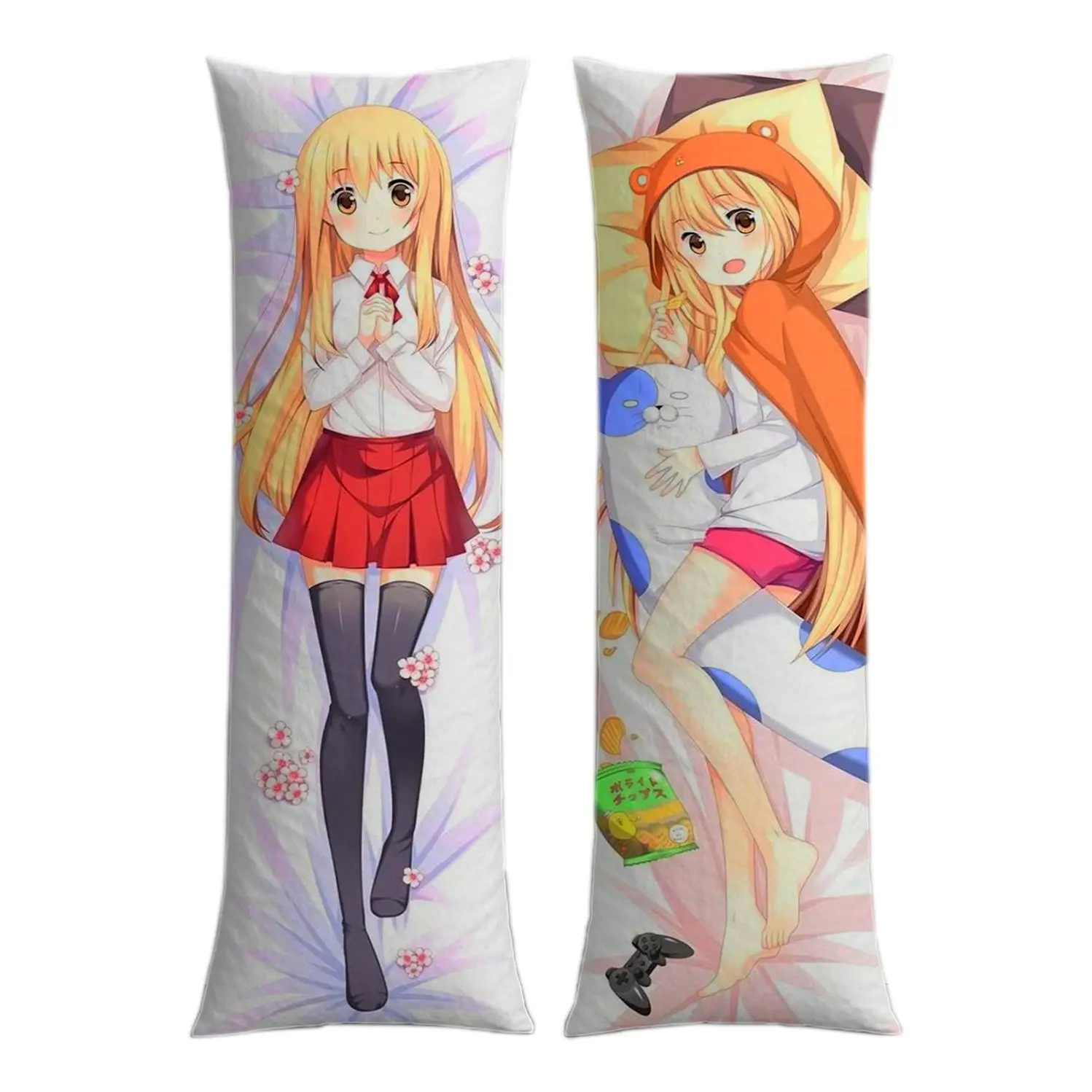 Anime Pillowcase - Cute Anime Girl Design, Hidden Zipper Closure, Pillow Insert Not Included, Soft Polyester Material, Hand Wash