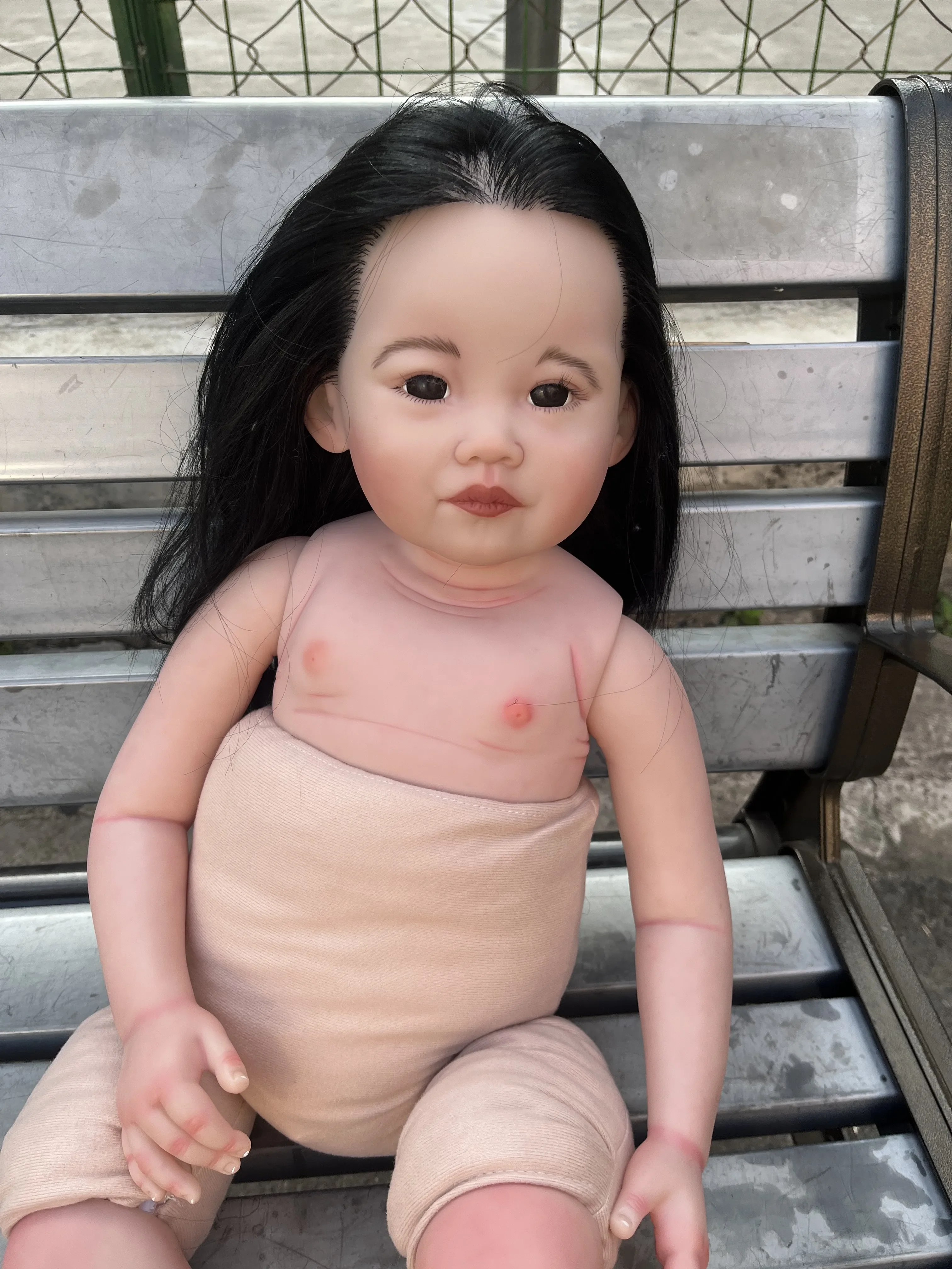 SINO-BB Customized 32inch Reborn Baby Leonie 2version Finished Doll/Painted Kit Hand-Rooted Hair Real Photos Huge Girl