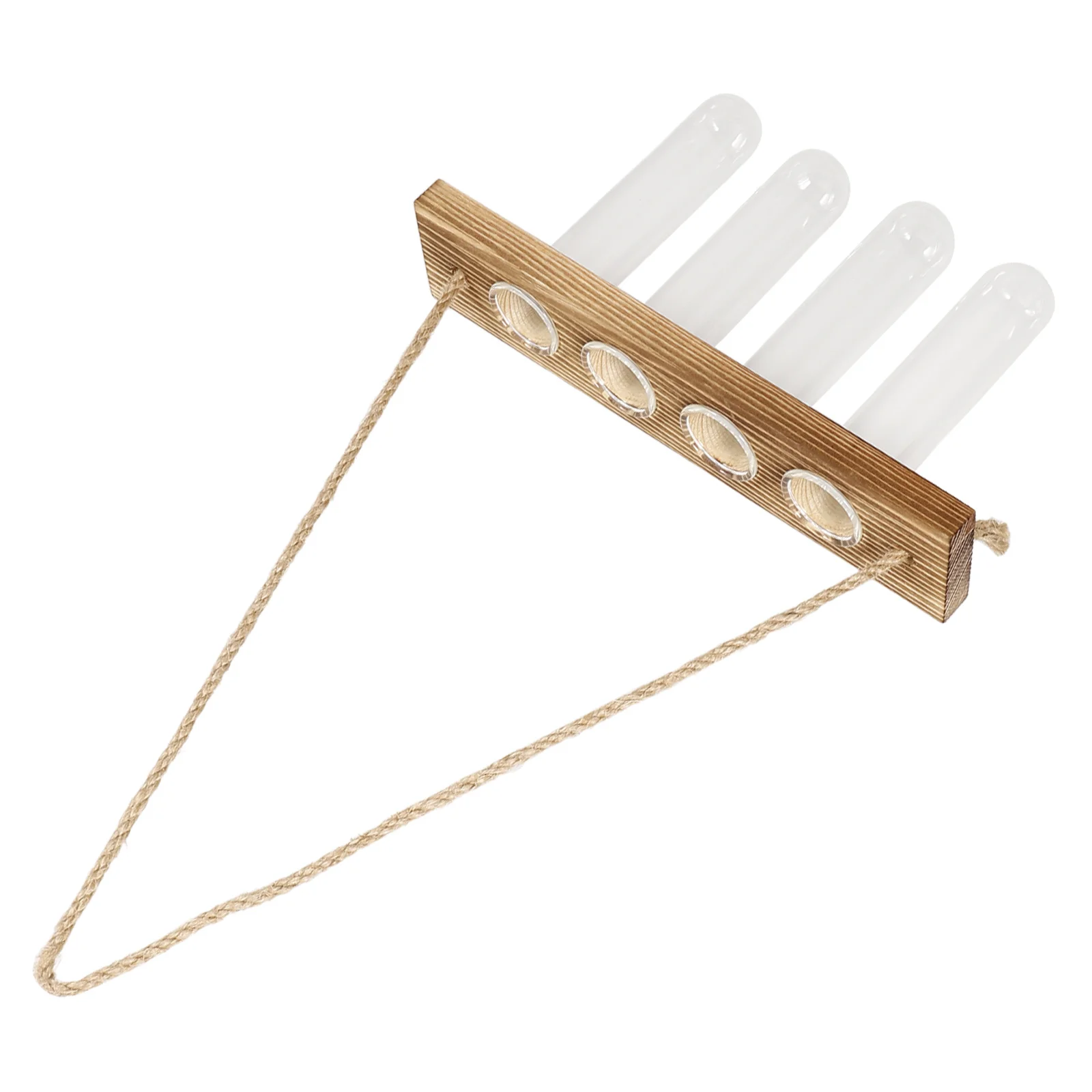 

1 Set Wall Mounted Glass Flower Vase Transparent Hydroponic Plant Holder Indoor Terrarium With Wooden Stand Home Office Decor