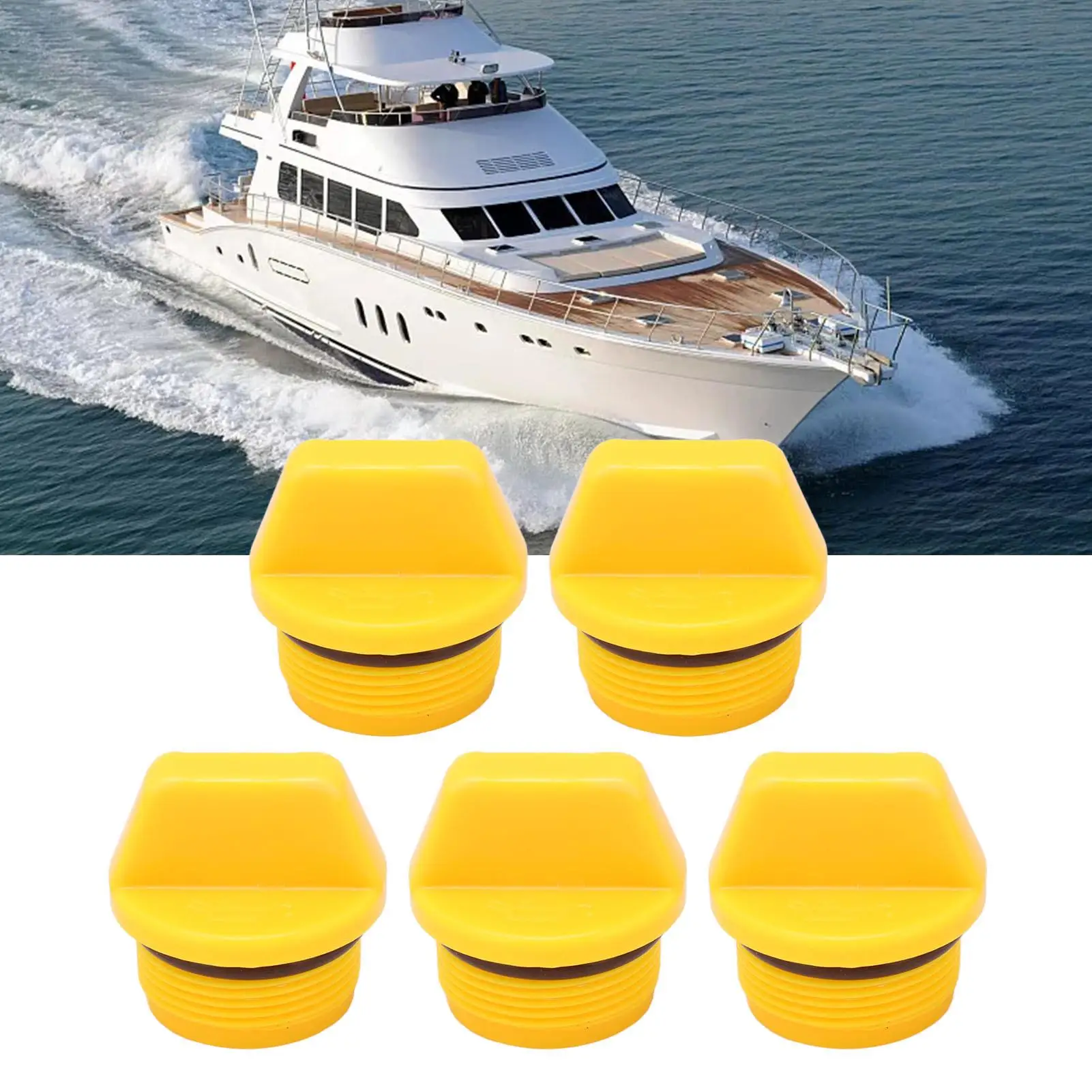 Universal Lightweight ABS Oil Filler Cover - Yellow Wear-Resistant 4-Stroke Outboard Accessory