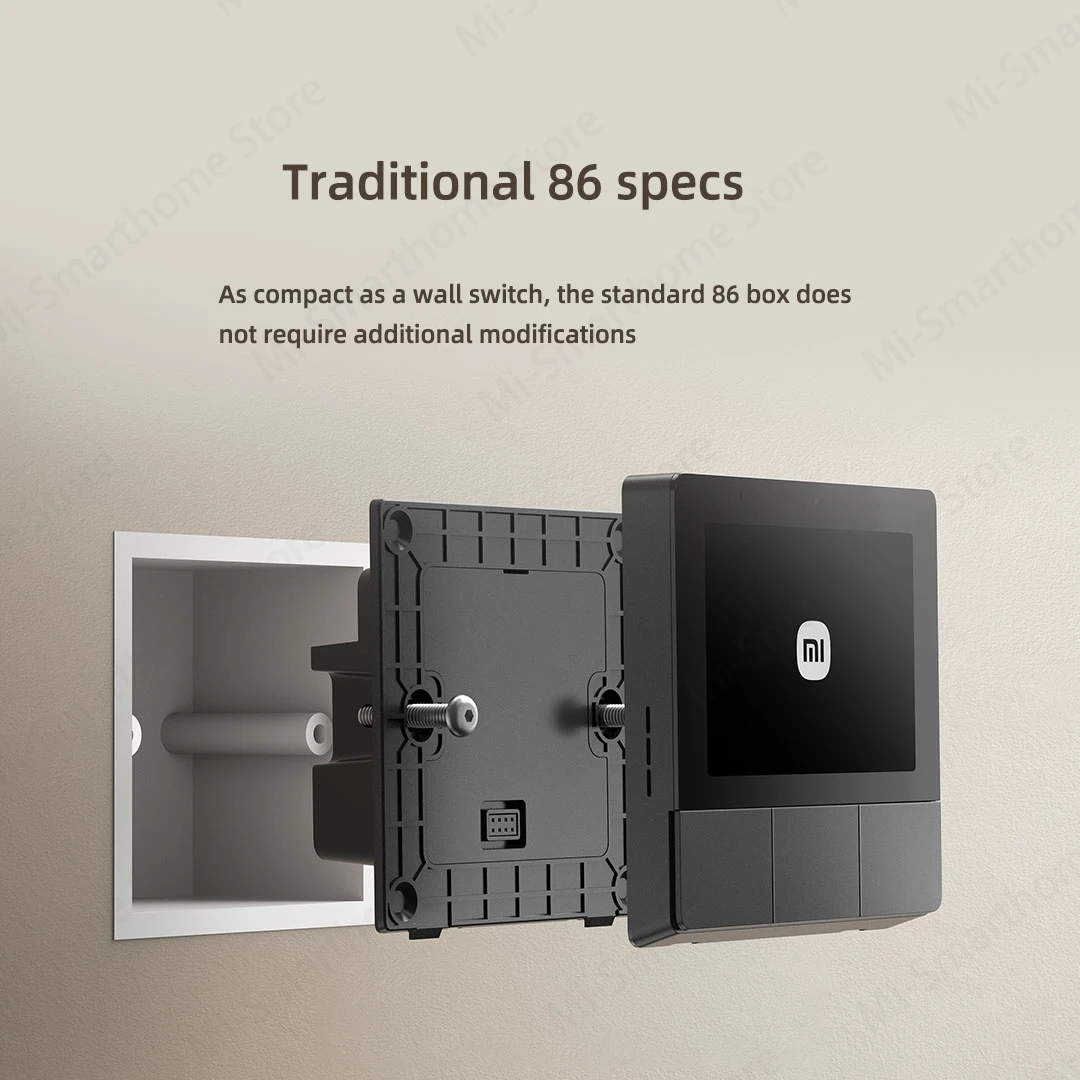 Xiaomi Smart Home Panel 3.32 inch Touch Screen Bluetooth Mesh Gateway Traditional 86 spec UI Custom Interaction Work with mihome