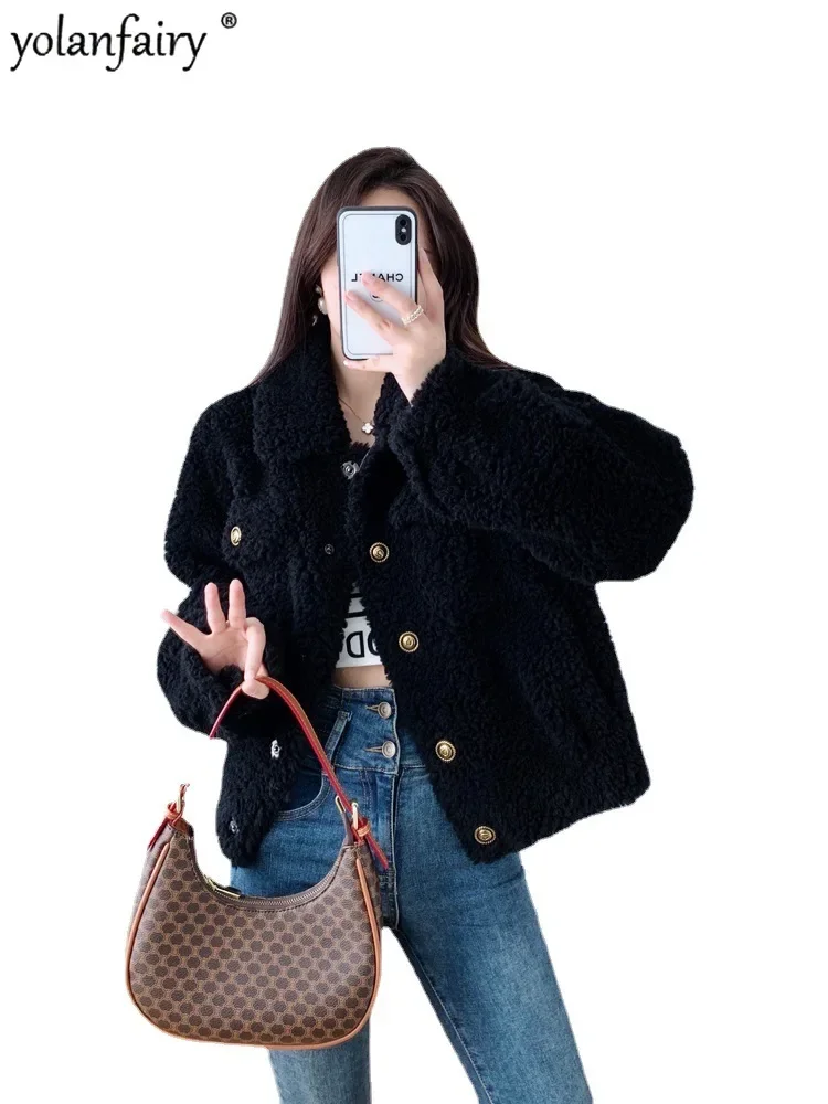 Fur Clothing 2023 New Pure Wool Fur Coat Women's Real Fur Jacket Winter Composite Fur Integrated Tops Women Clothes Abrigos FCY