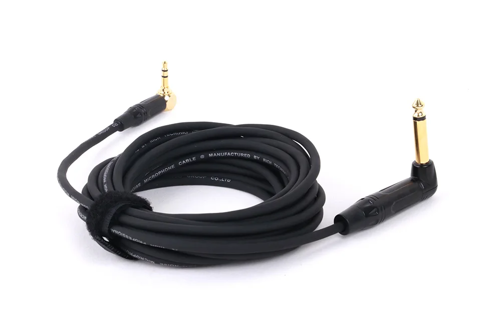 1pc Gold platte rechtwinklig 6,35 Mono-Buchse auf 3,5 Stereo-Buchse unausgeglichenes Lautsprecher verstärker kabel für Gitarren-Keyboard-Kabel – Detail 7