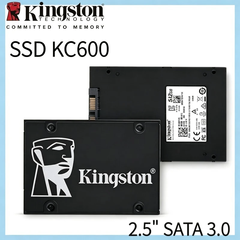 Kingston SSD KC600 2.5" SATA 3.0 Solid State Drive 256GB 512GB 1TB 3D TLC internal Hard Drive for Laptop and Desktop Computer