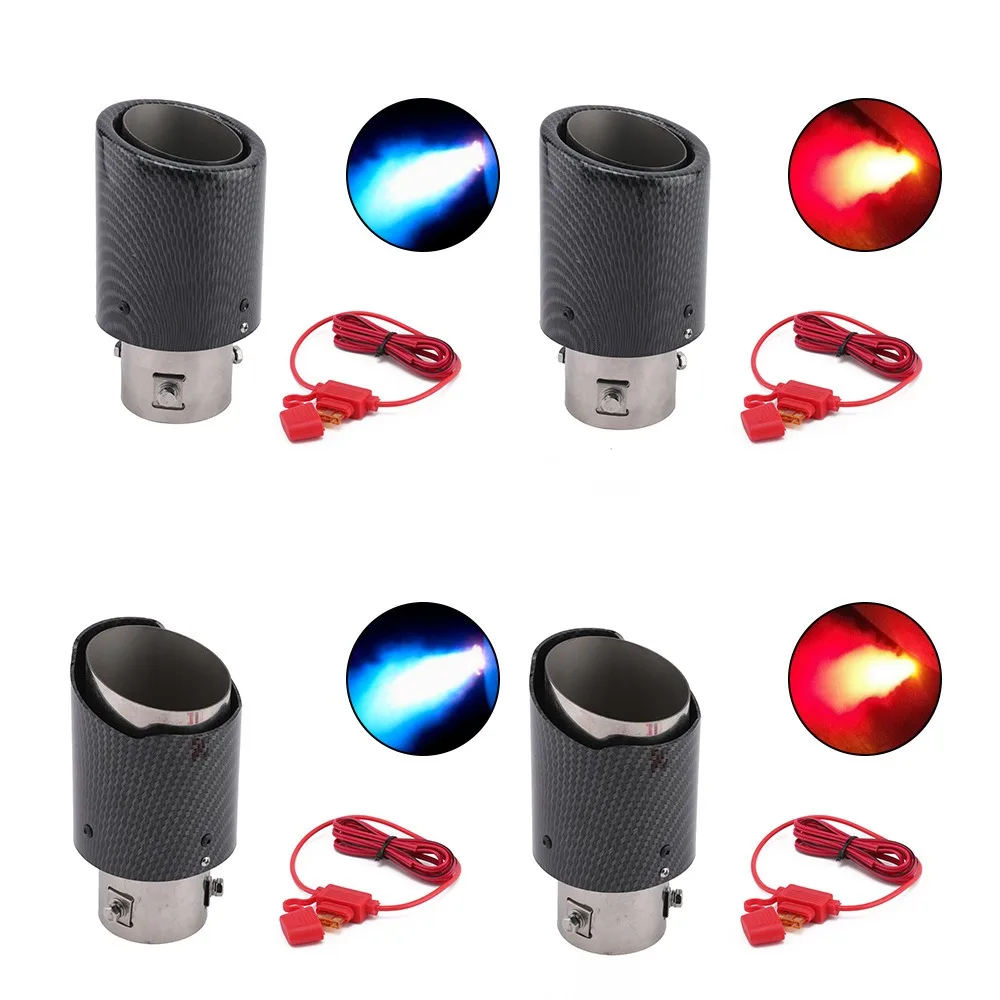 

Car Modification Carbon Patterned Luminous Tailpipes Motorcycle Flame Effect LED Lights