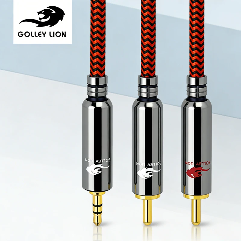 

3.5mm to 2RCA Cable Enhances HiFi Stereo Detail, Anti-Interference Design Ideal for Studio Recording/HiFi Speaker/Audio Receiver