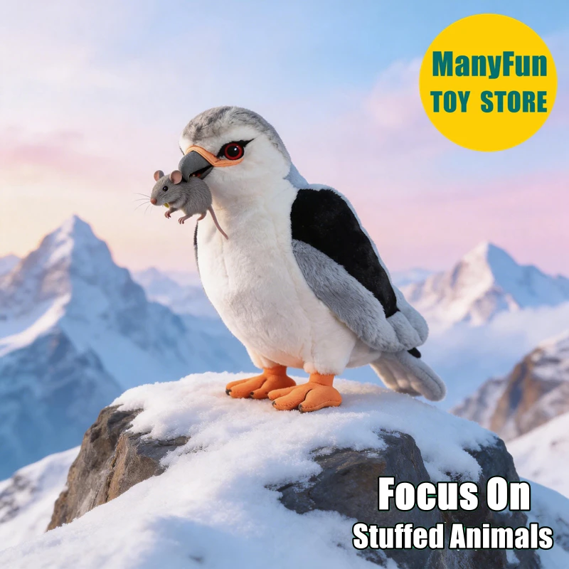 

Black-shouldered Kite Plush Animal Realistic Marsh Harrier Plushie Lifelike Harrier Stuffed Toy Raptor Hawk Simulation Doll