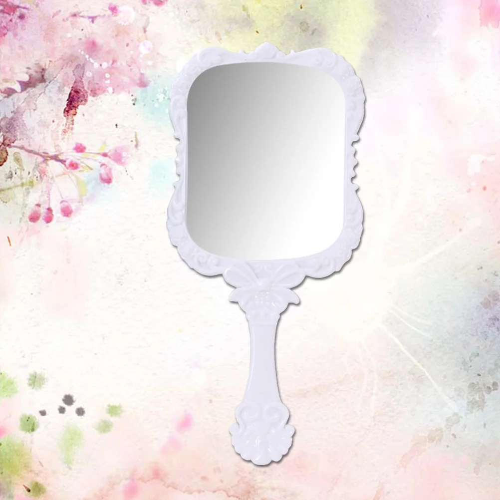 2 pçs espelho de bolso portátil espelho de maquiagem compacto design elegante superfície clara de alta definição ótimo presente para mulher branco