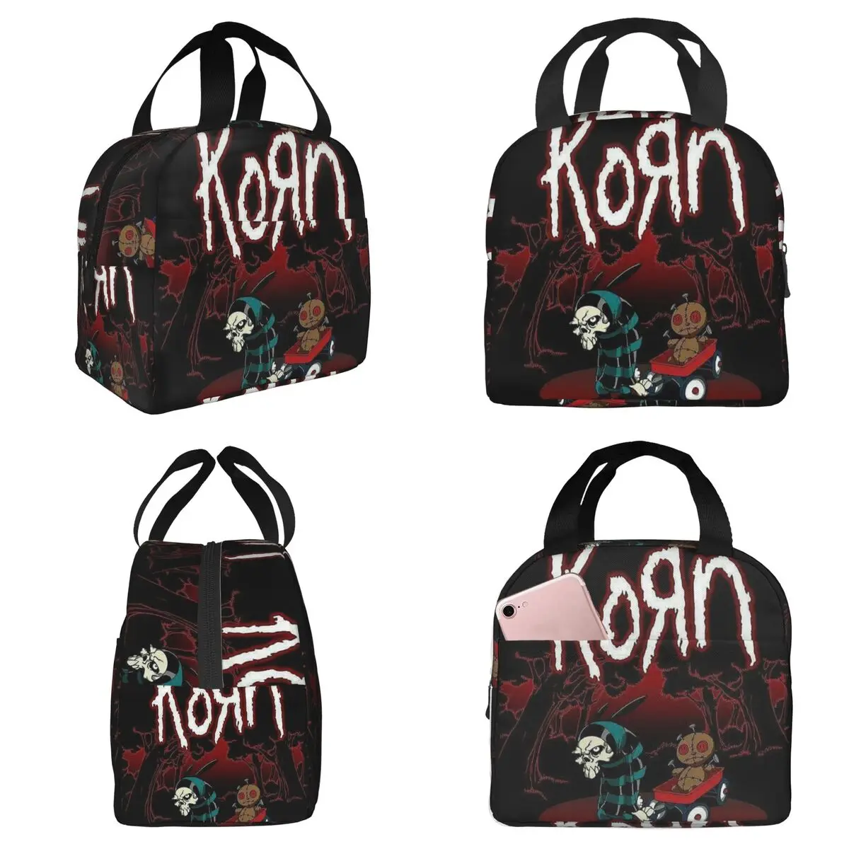 

Korn Heavy Metal Band Album Tour 2024 Insulated Lunch Bag for Women Office Cooler Thermal Food Box Tote Lunch Boxes Container