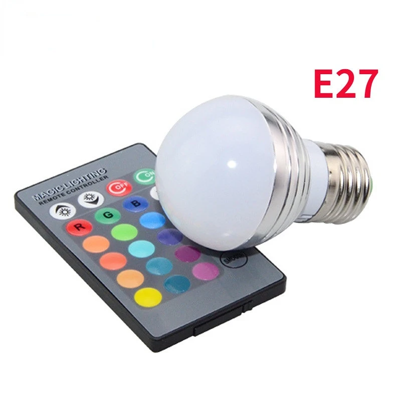 LED Bulb Lamp 3W E27 E14 RGB Colorful Lamp Ampoule Led Light Remote infrared Dimmable Globe Spherical Bulbs Home Decor AC85-265V