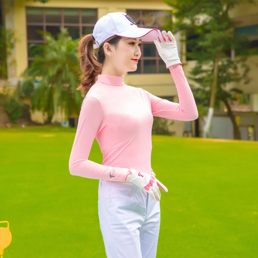 PGM Women‘s Summer Ice Silk Golf Shirts Ladies Sunscreen Long-sleeve Sports Clothing Slim Cooling Anti-UV Quick Dry Breathable