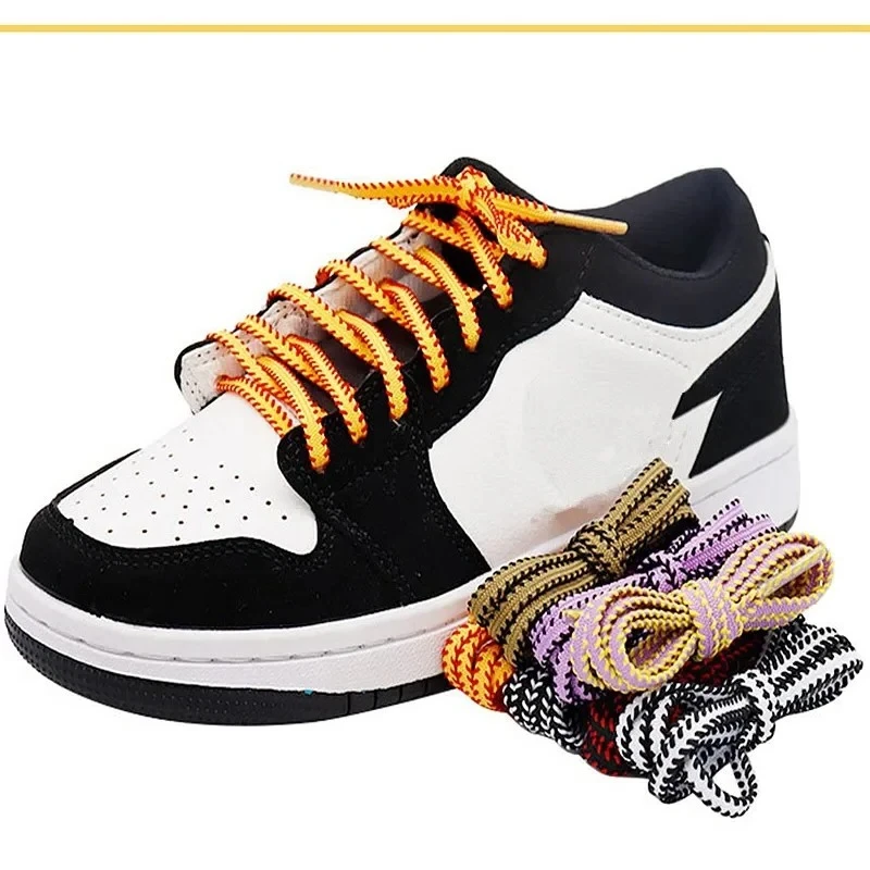 1Pair Tennis Rope Shoelace Double Color 6mm Wide Sneakers Casual Shoe Laces Flat Shoelaces Shoes Accessories 100/120/140/160CM