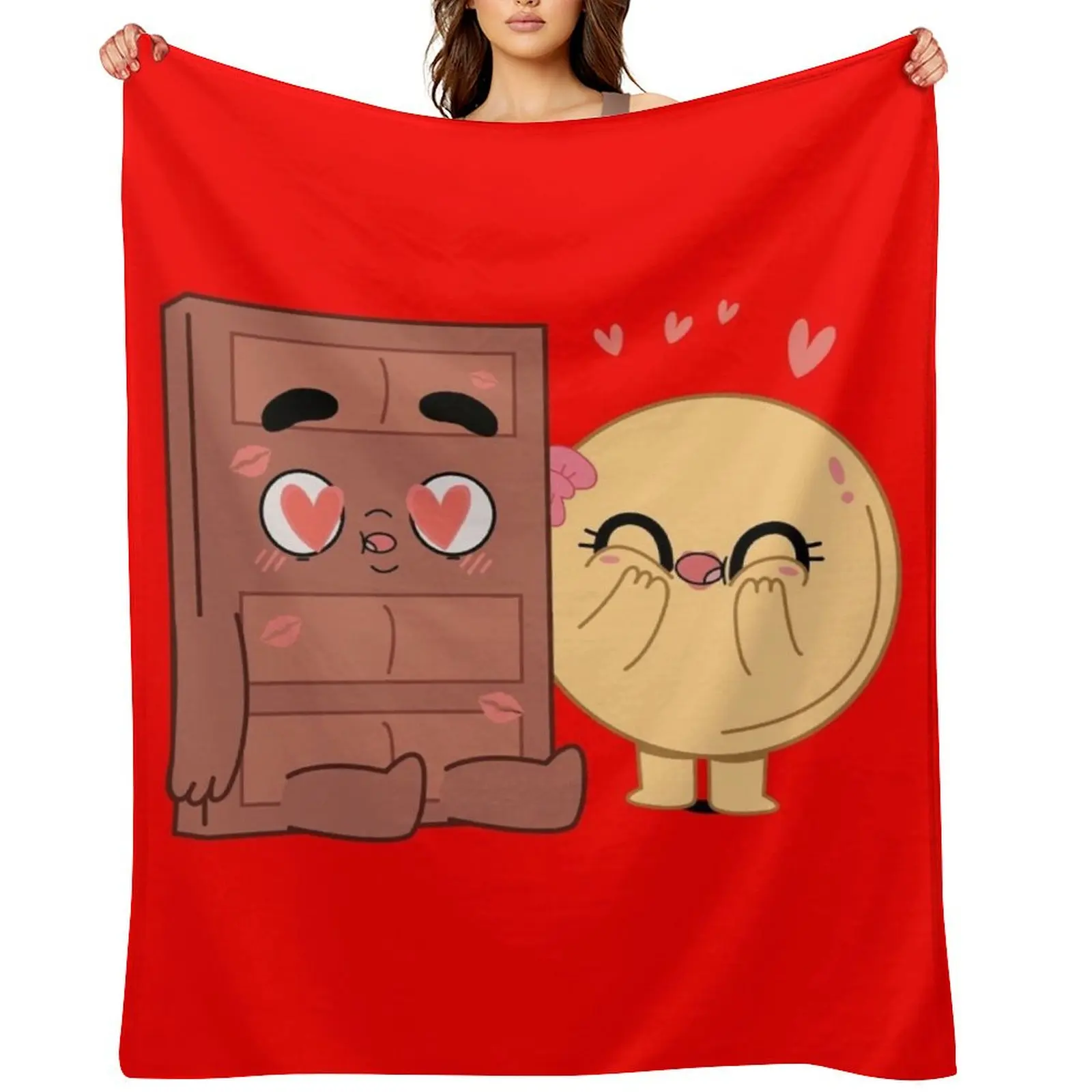 Choco And Pancake Couples Love Throw Blanket Softest Flannels For Sofa Thin Hair Blankets