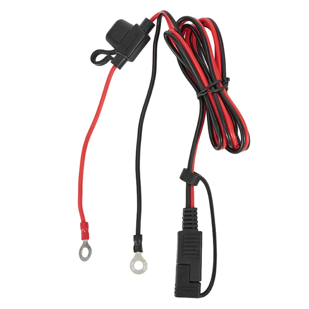 1PC 16AWG New Motorcycle Battery SAE Power Cable To Ring Power Cable Terminal Connector Extension Cord 12-24V Black Red Blue