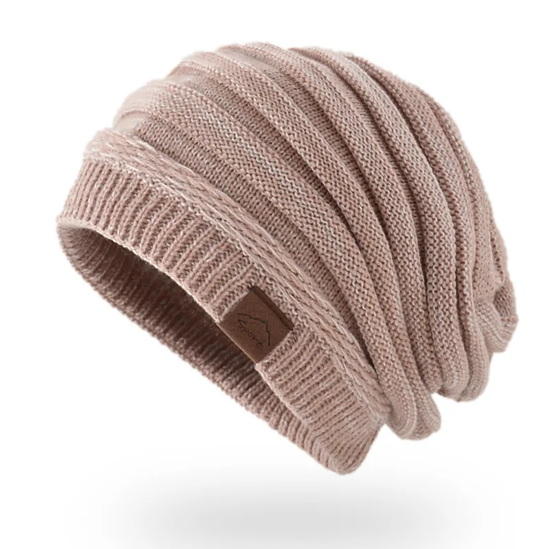 New Winter Hats for Women Men Knitted Wool Warm Beanies Hat with Fur Lining Casual Bonnet Thicken Gorro Hats Cap Dropshipping