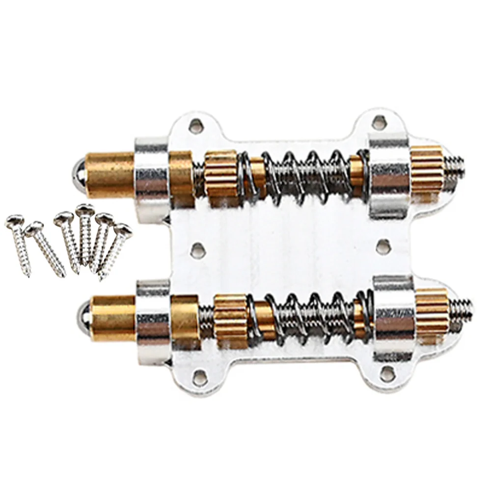 

1Set Electric Guitar Tremolo Bridge Saddle Bright Gold Durable Guitar Replacement Bridge 6 String System Saddle Bridges