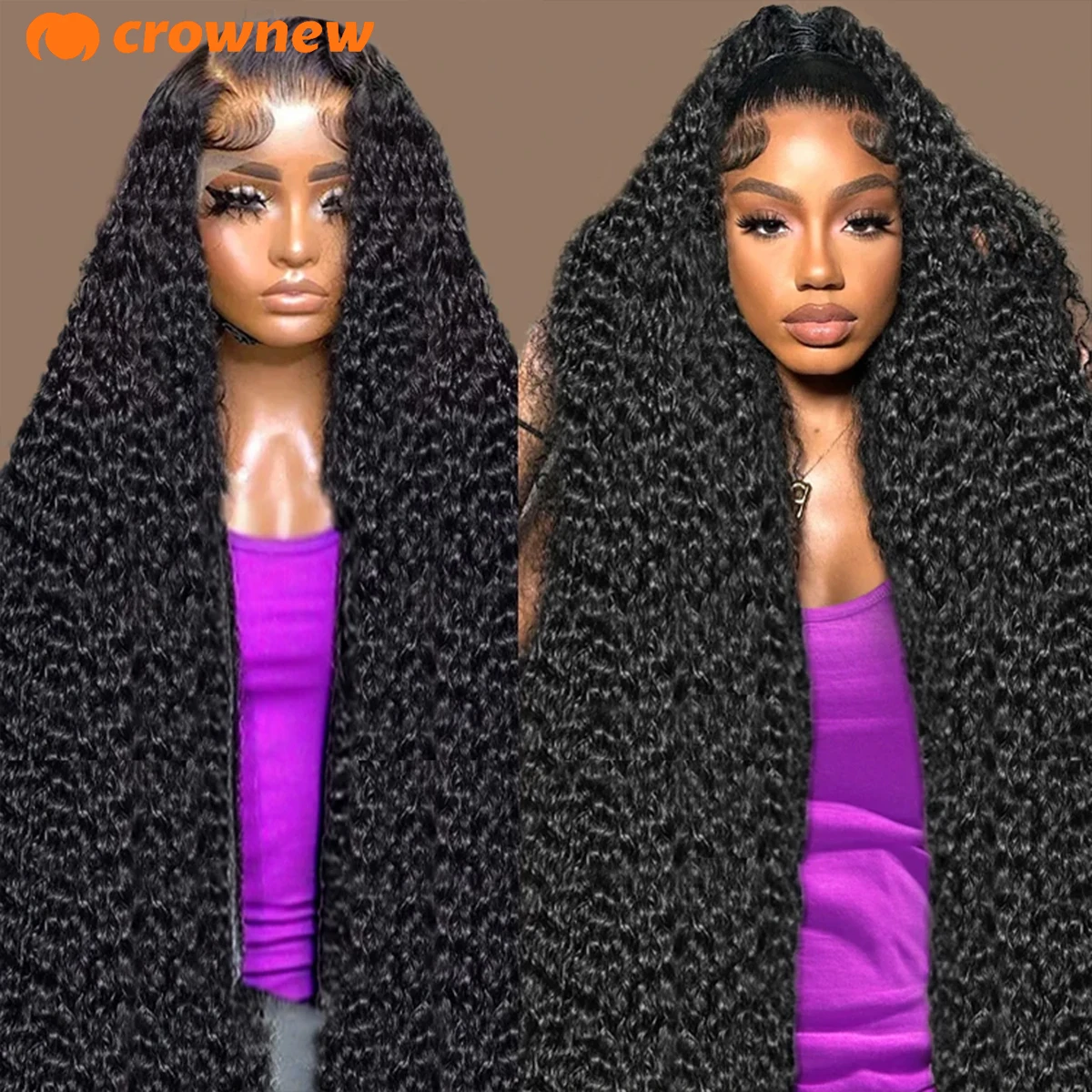 Curly Human Hair Wig 13X4 HD Lace Front Wig Human Hair Deep Wave Frontal Wig 200% Human Hair Wigs Pre Plucked Bleached Knots Wig