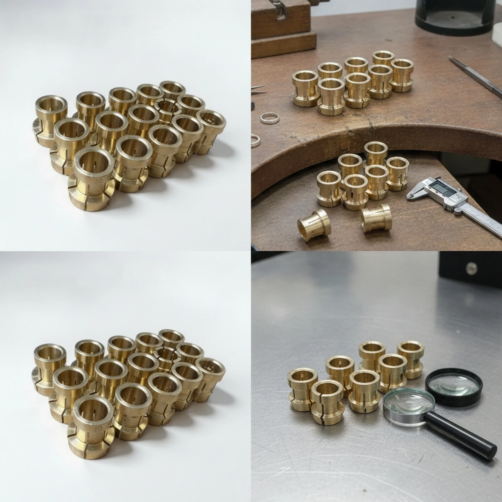 15 Pieces Brass Collet Precision-Machined Circular Collet Jewelry Tool Segmented for Jewelers, Bench Work