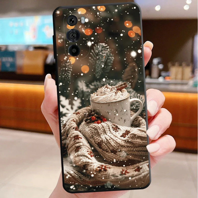 

Winter Christmas snowflake Phone Case For Motorola Edge 50 40 Pro 60 50 40 30 Ultra Neo Fusion Moto G Play G Stylus G Power G