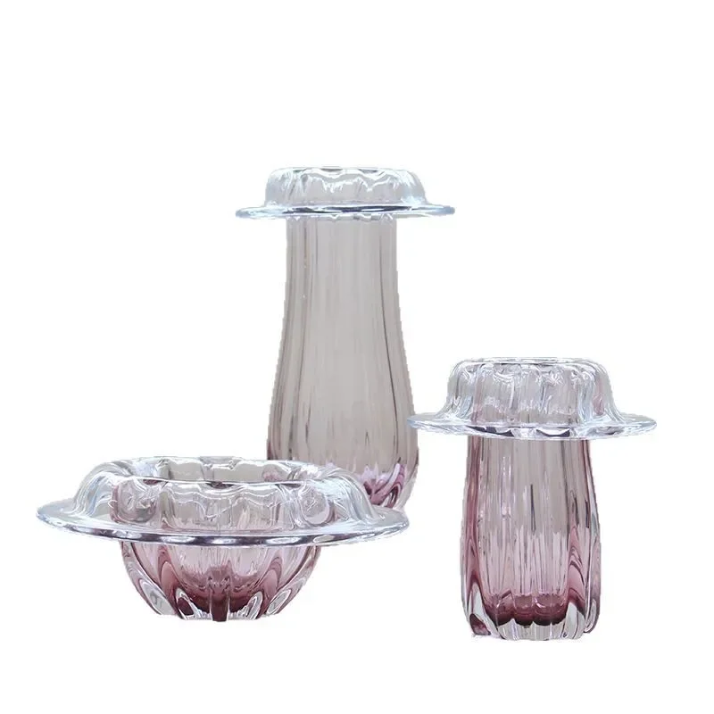Simple modern crimping mouth glazed vase artistic sense home set flower pot fruit plate coffee table ornament