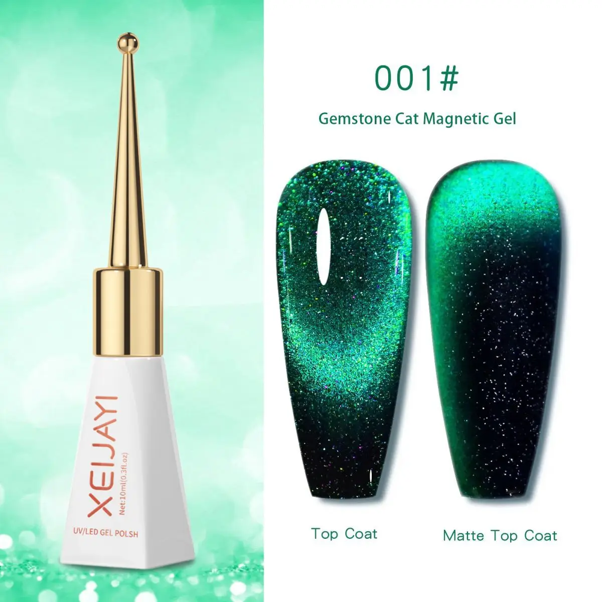 XEIJAYI 12D Sapphire Magnetic Gel Rainbow Glitter Semi-permanent Cat Eye Polish Complete Professional Gel Nail Kit