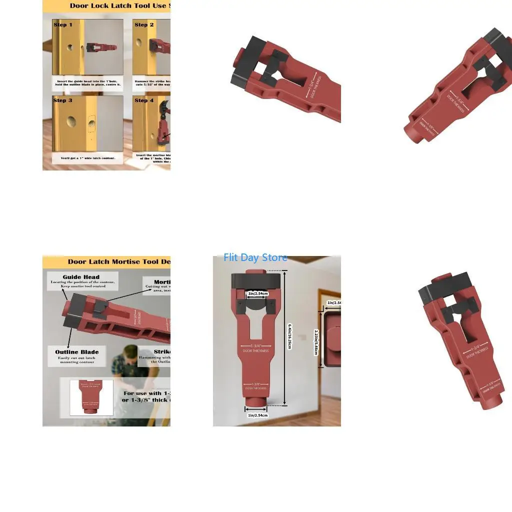 F92C Door Latches Mortise Tool Professional Hole Puncher for 1-3/8 or 1-3/4inch Thick