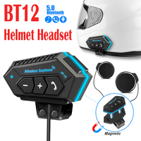 BT12 Motorcycle Helmet Headset Handsfree call Kit Stereo Anti-interference Waterproof Music Player Speaker Wireless Earphone