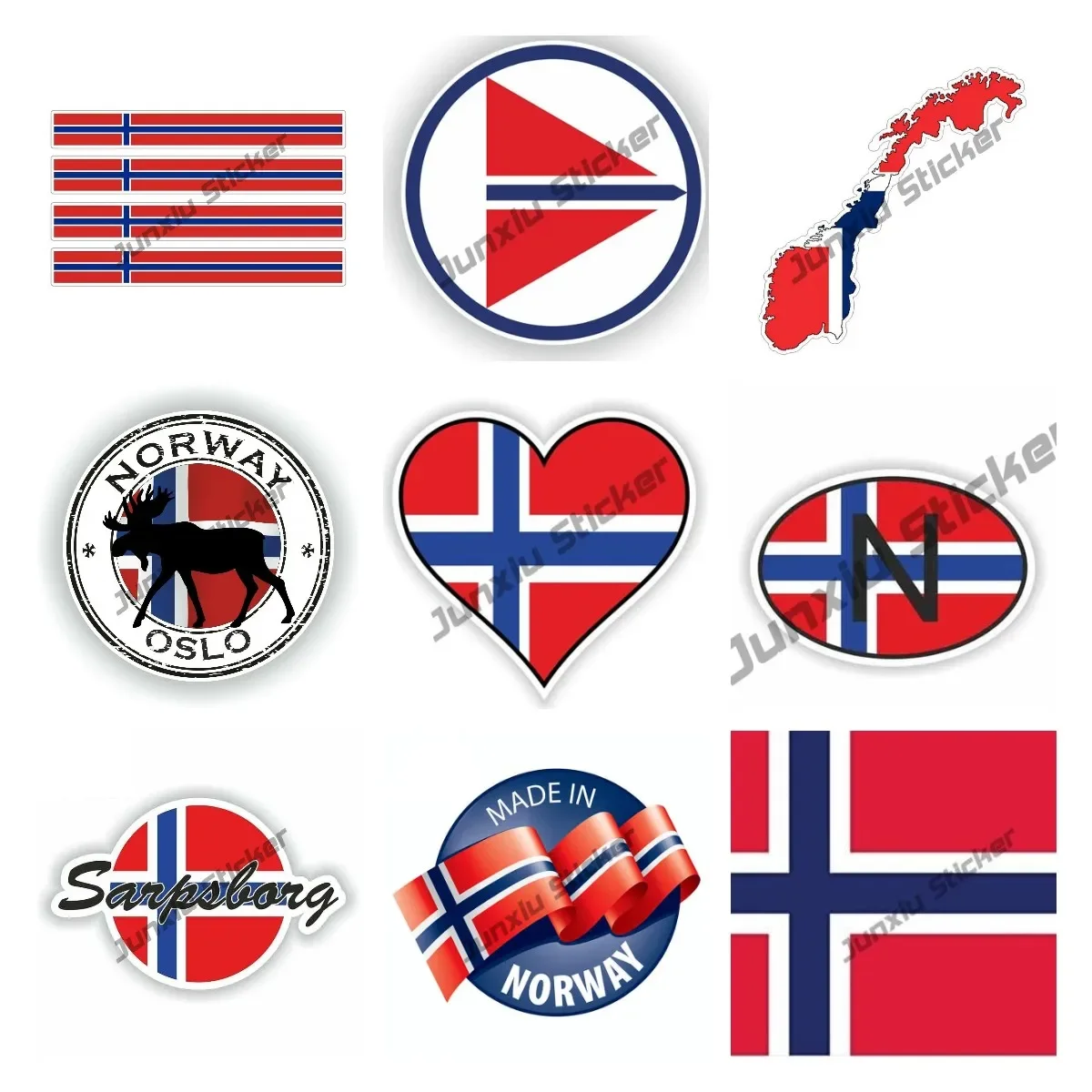 

Norway Flag Vinyl Decal Norwegian Coat of Arms Sticker Decoration for Car Window Bumper Premium Quality Car Accessories KK13cm