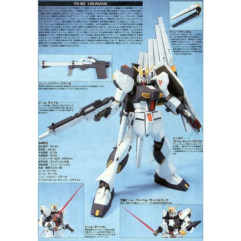 Bandai Original 1/144 HGUC Nu GundamAction Figure Assembly Model Kit Collectible Gifts