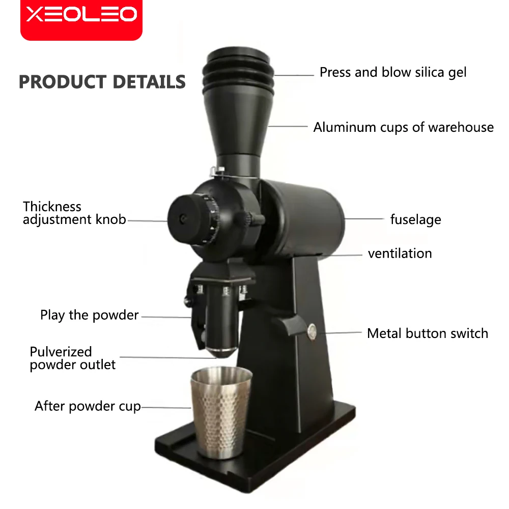 XEOLEO 90mm Coffee Bean Grinder Flat Titanium Plated Burr No Static Electricity Espresso Coffee Maker Speed Regulation Tea Grind