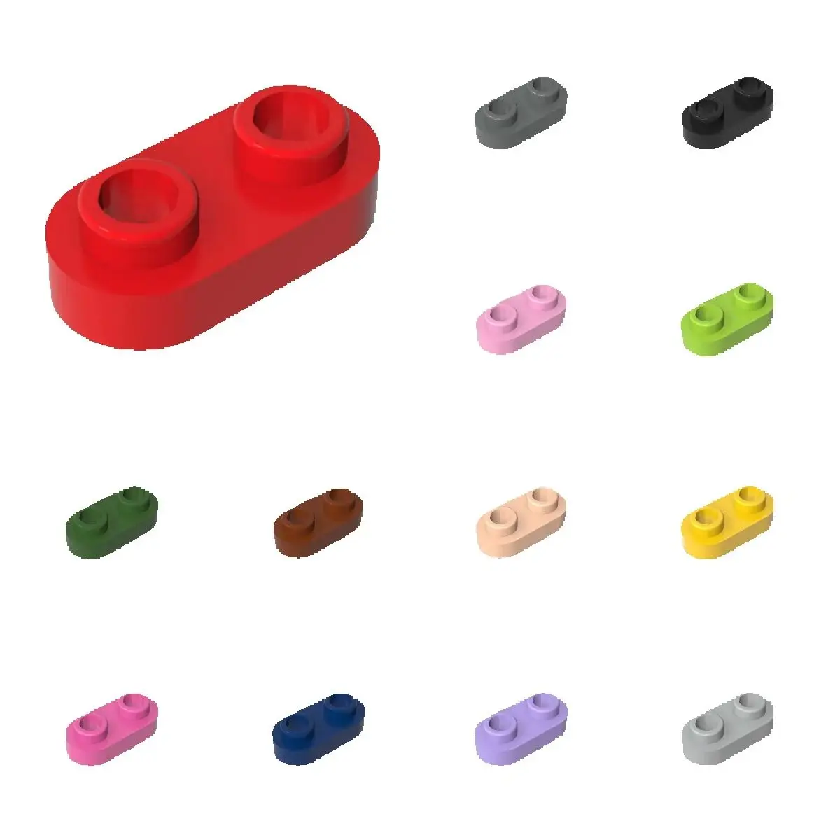 50pcs 35480 Round 1 x 2 with Open Studs Bricks Collections Bulk Modular GBC Toys For Technical MOC DIY Buildings Blocks Compatib