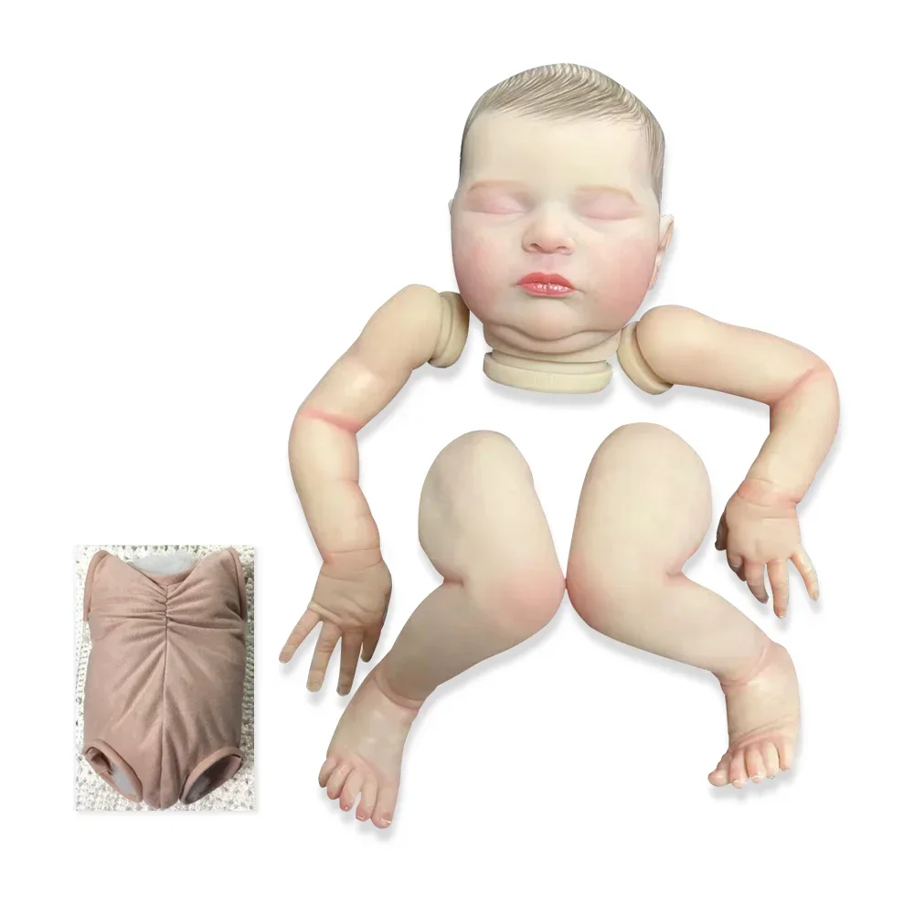 20inch Already Painted Bebe Reborn Doll Kit Laura Sleeping Doll DIY Blank Doll Parts 3D Painting Visible Veins Real Baby Kit