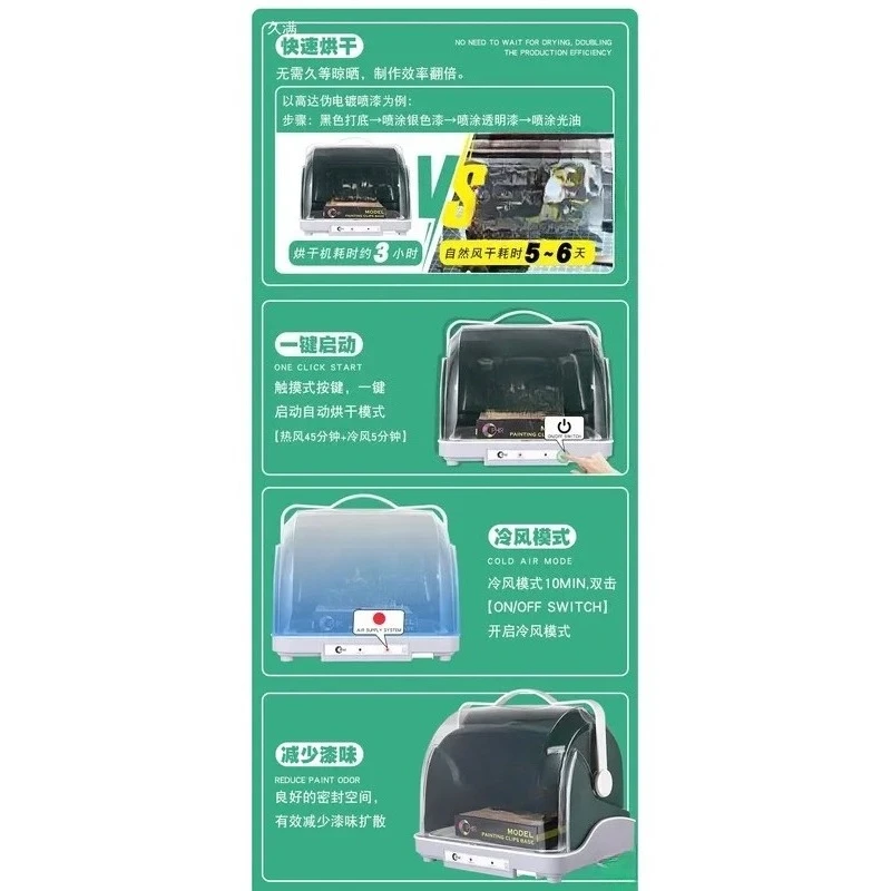 Model Paint Drying Box - Dustproof Mini Oven & Curing Chamber for Figure Painting & Gunpla
